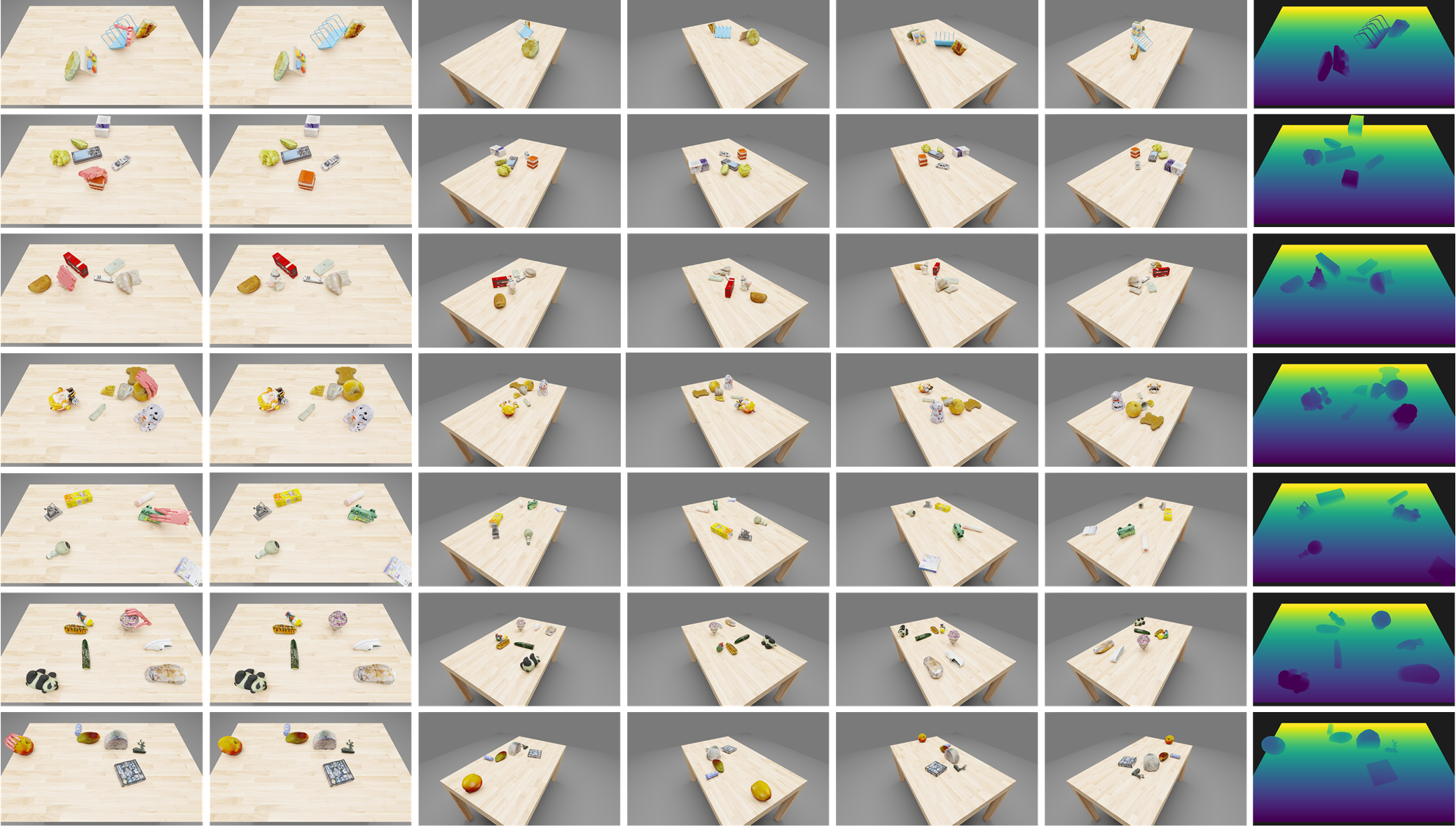 OmniDex tabletop grasping examples